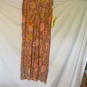 Aratta Watercolor Dreams Size S Floral Wide Leg Pants‎ NWT